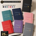 Assorted colorful notebooks with 'Made just for you' text on a light background